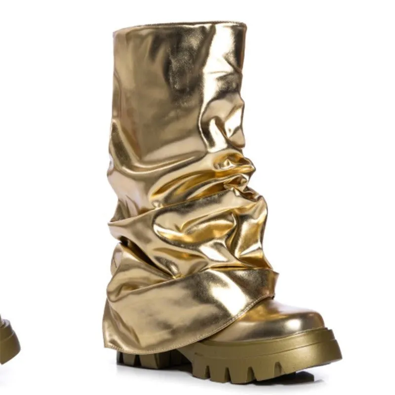 Pre Order:  Metallic Slip On Boots