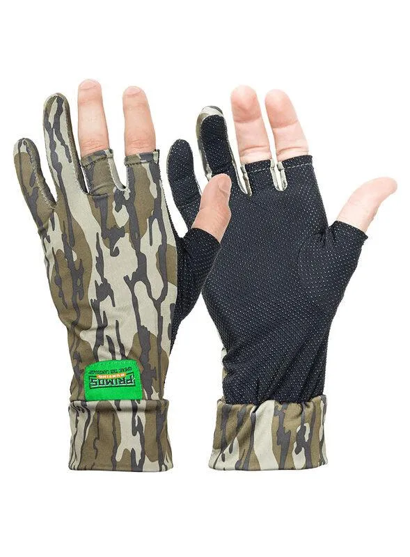 Primos Hunting Stretch Fingerless Gloves - Mossy Oak Bottomland