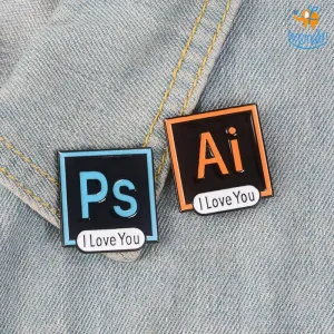 Ps Ai Love You Lapel Pins - Set of 2