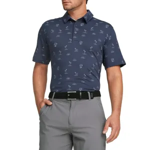 Puma Cloudspun Horizons Golf Polo Shirt - Navy Blazer/Day Dream