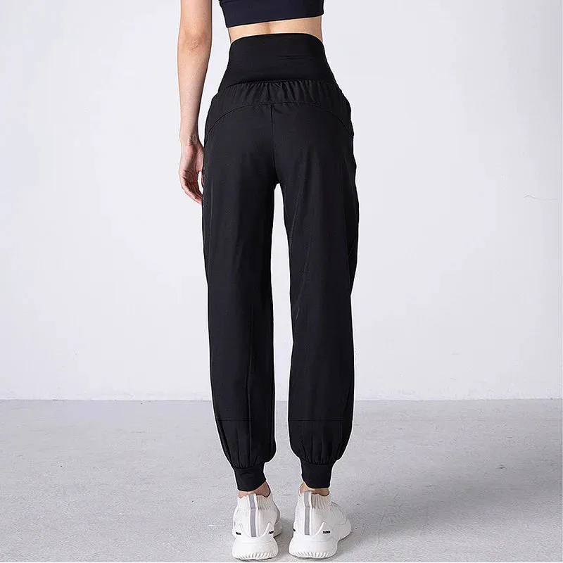 Quick Dry High Waist Jogging Sweatpant with Side Reflection