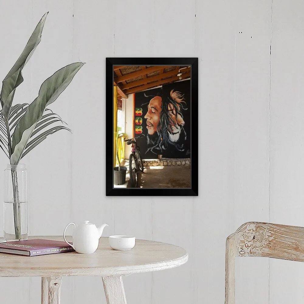 "Bob Marley mural at Blazer on the Bay bar and restaurant" Black Framed Print