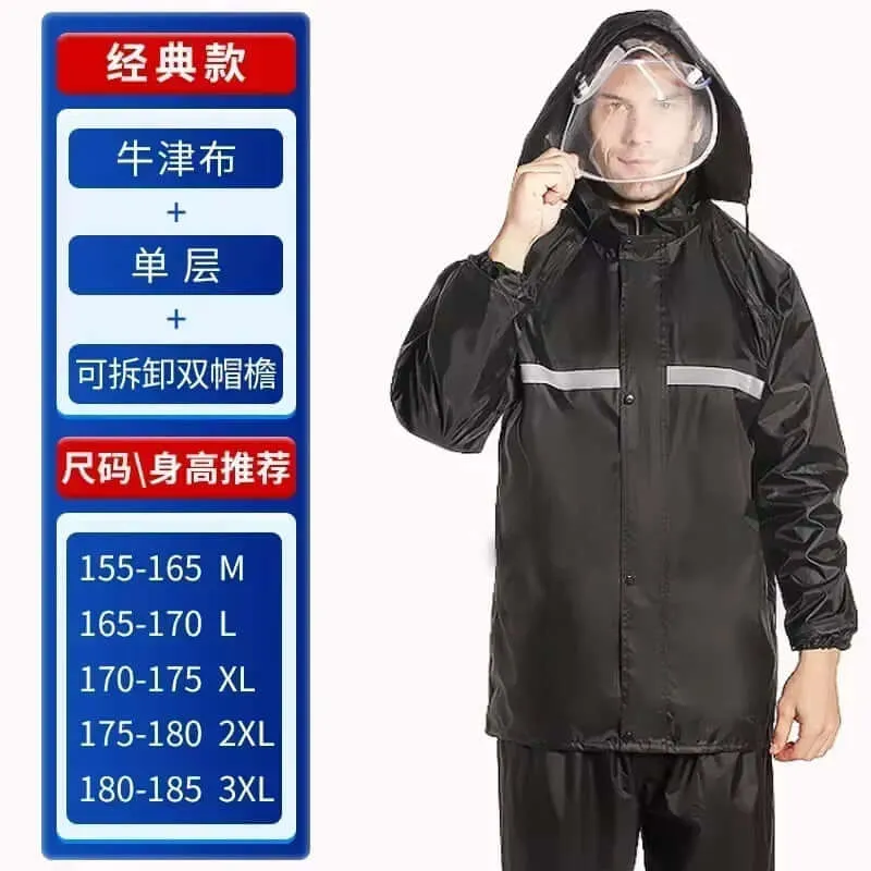 Rain Suit Waterproof Breathable Rain Coat Pants Adults Women Men with Reflective Strip Raincoat for Travel Fishing Hiking