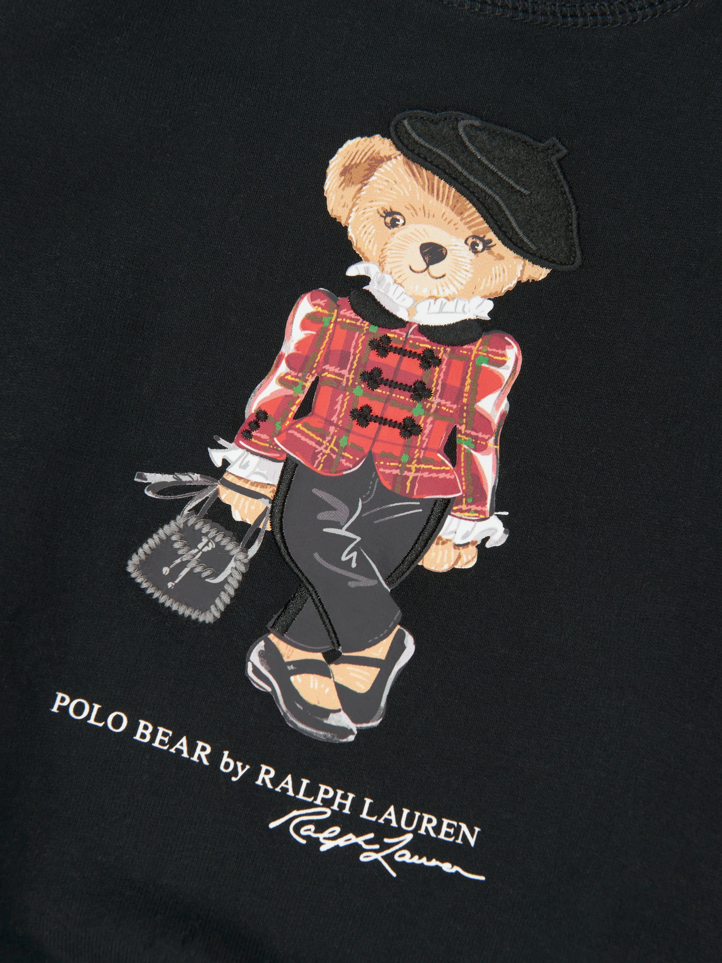 Ralph Lauren Girls Bear Sweatshirt in Black