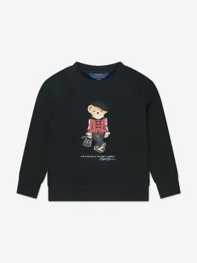 Ralph Lauren Girls Bear Sweatshirt in Black