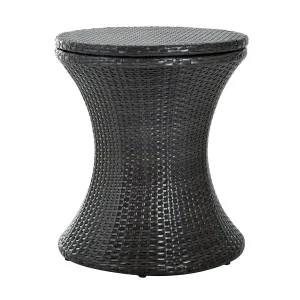 Rattan Ice Bucket Table Beer Cooler For Outdoor Patio Party Bar Garden Brown