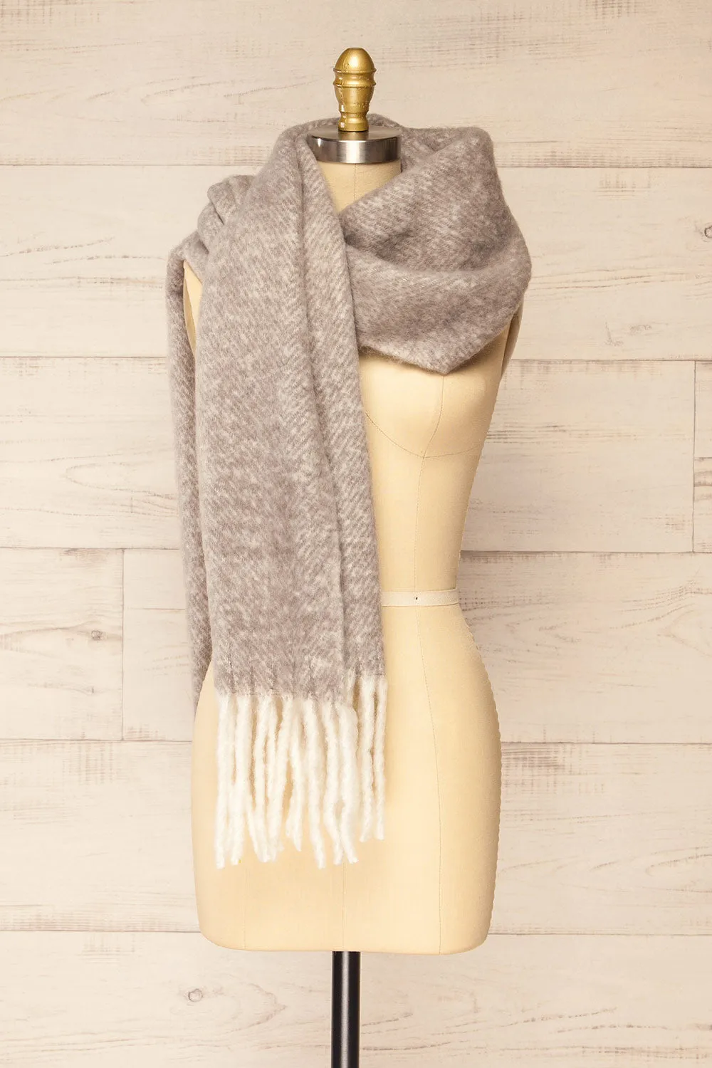 Requi Grey | Oversized Soft Knit Scarf