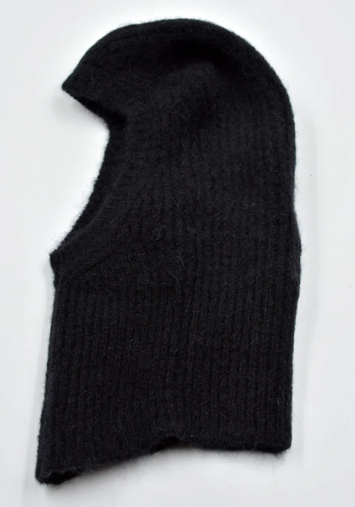 RICK OWENS MEN RR02D6490 KWP KNIT SKI MASK SKULL BLACK (New season FW24)