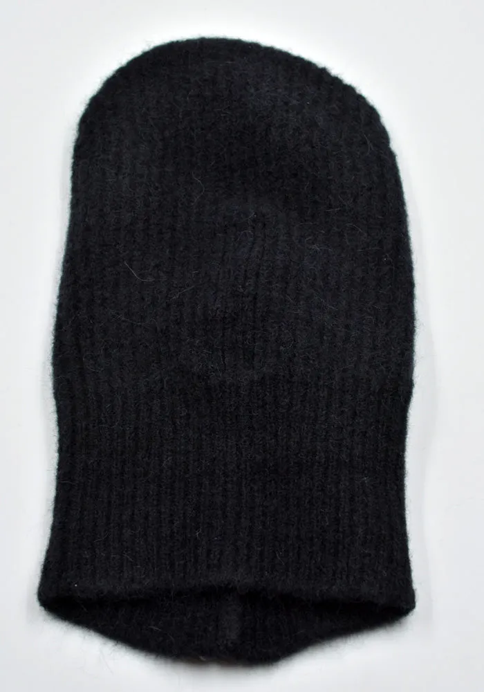 RICK OWENS MEN RR02D6490 KWP KNIT SKI MASK SKULL BLACK (New season FW24)