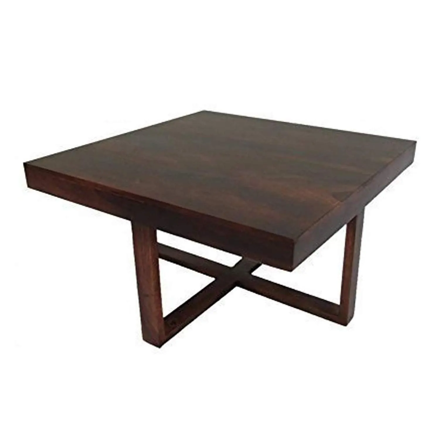 RJKART Sheesham Wood Furniture Center Coffee Table with 4 Stools for Living Room Wooden Centre Teapoy Table Stool Chair for Home Office (Walnut Finish)