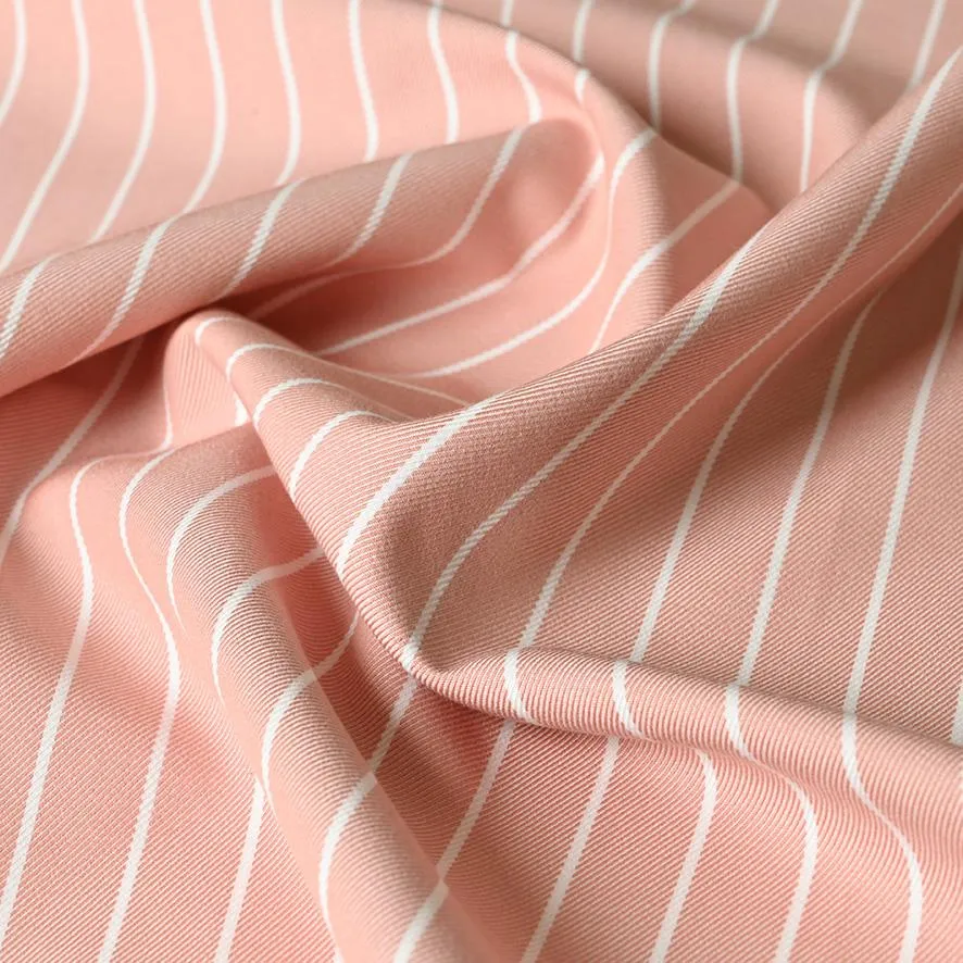 Rose White Stripes Twill 3577