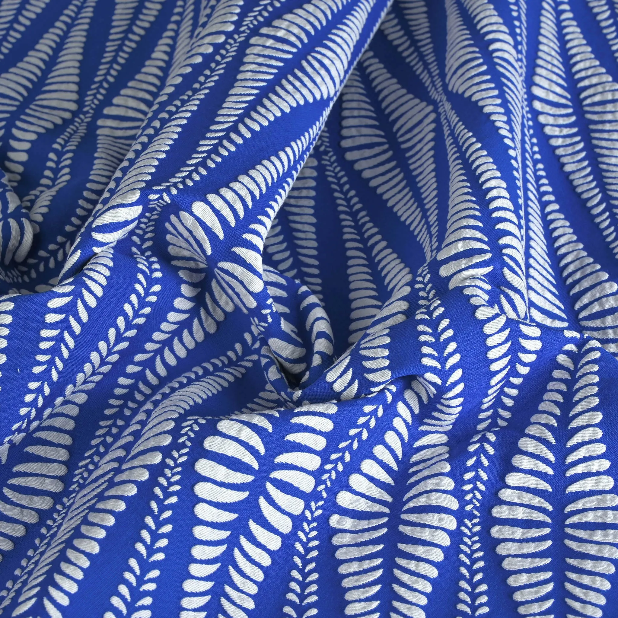 Royal Blue Jacquard Fabric 95326