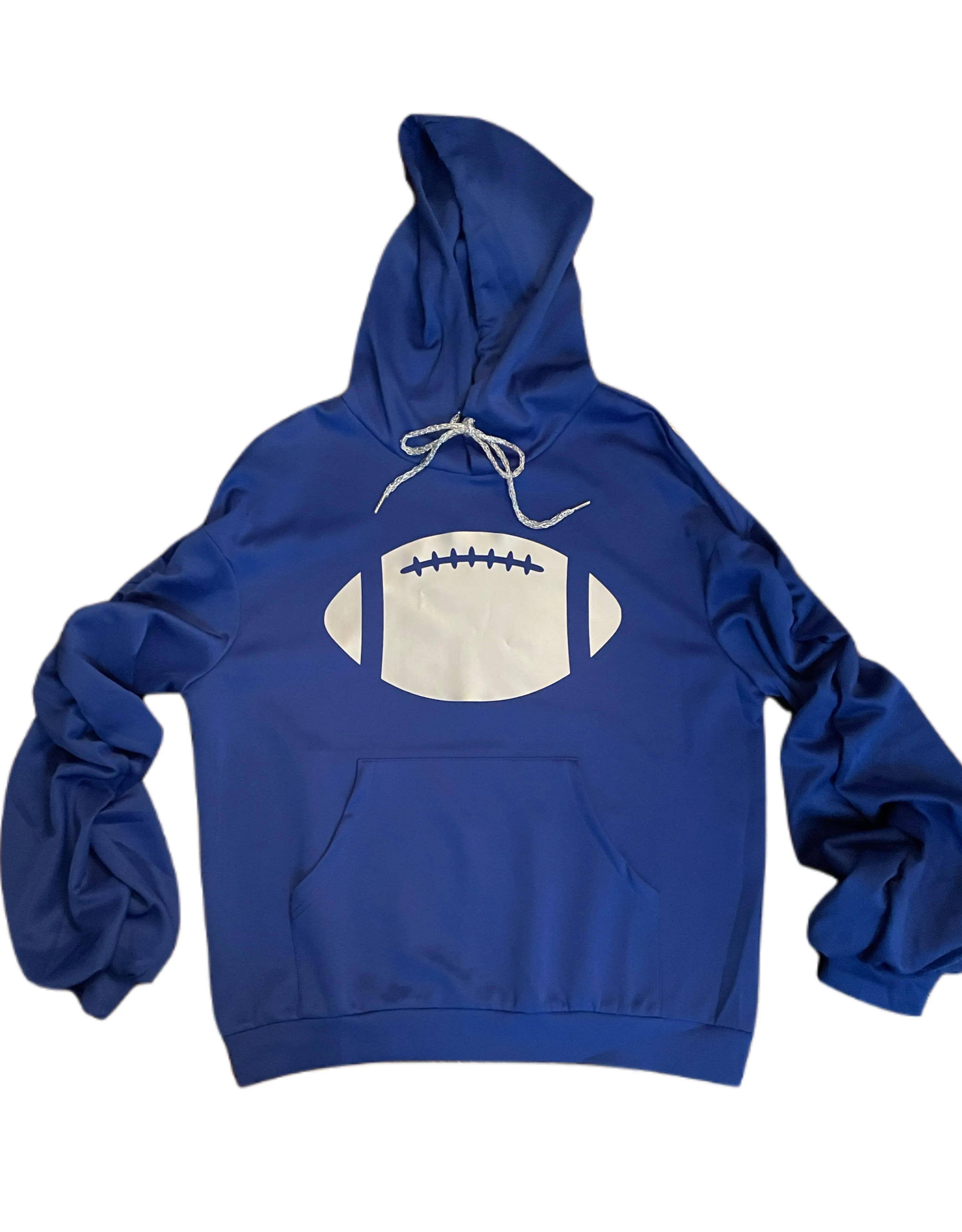 Ruched Sleeve Football Hoodie