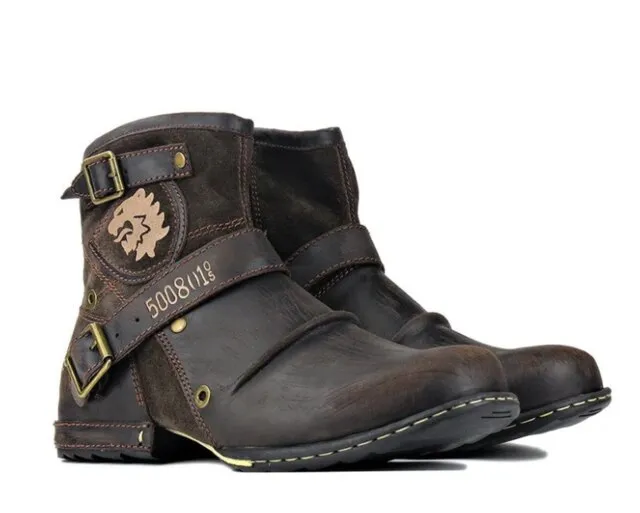 Rugged Roman Empire Biker Boots