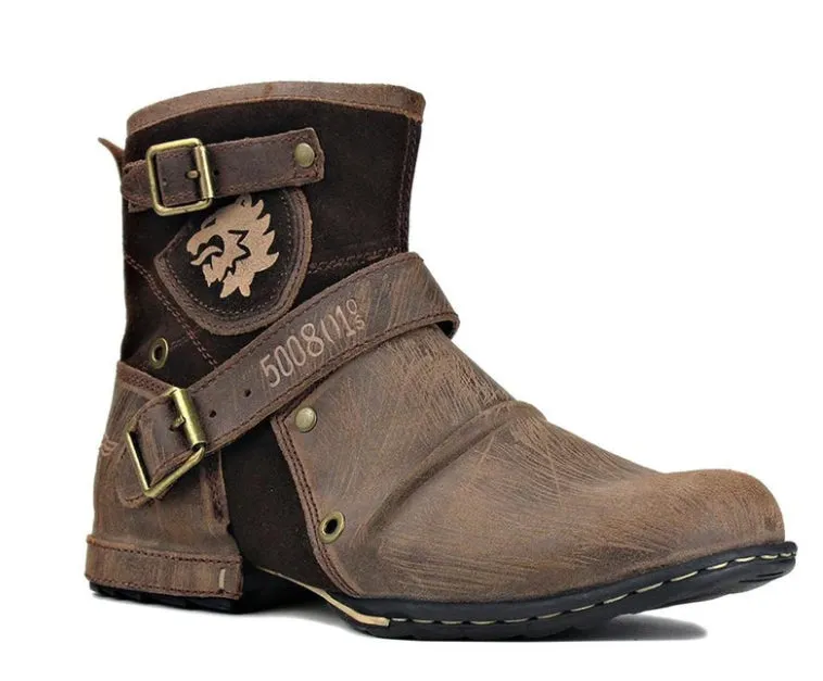 Rugged Roman Empire Biker Boots