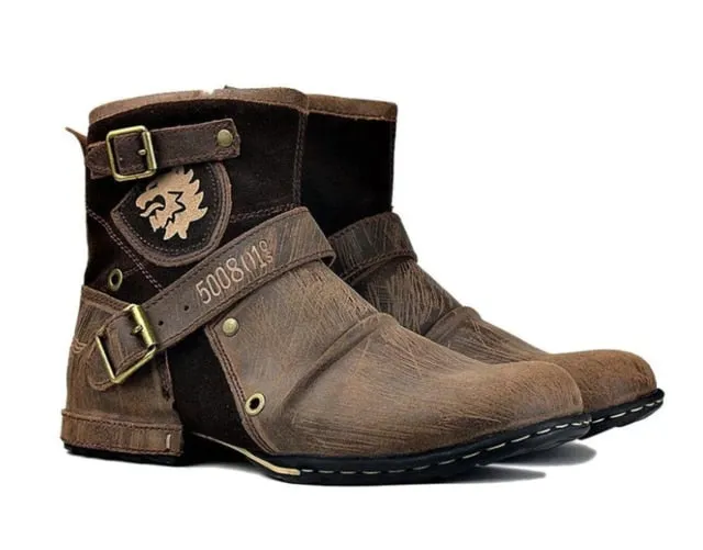 Rugged Roman Empire Biker Boots