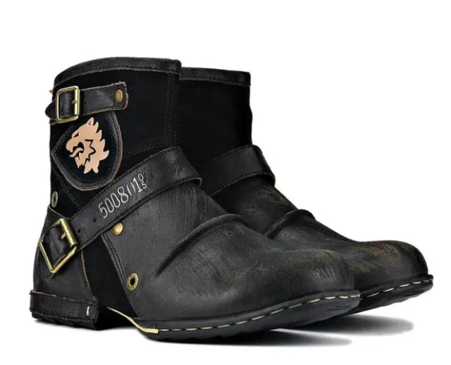 Rugged Roman Empire Biker Boots