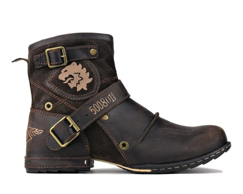 Rugged Roman Empire Biker Boots