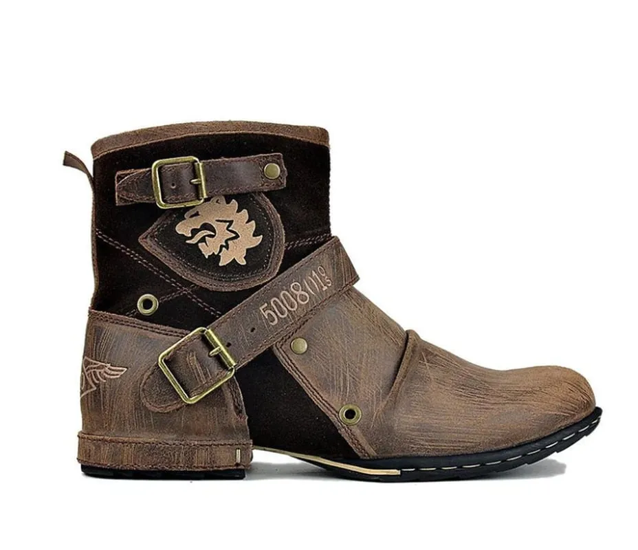 Rugged Roman Empire Biker Boots