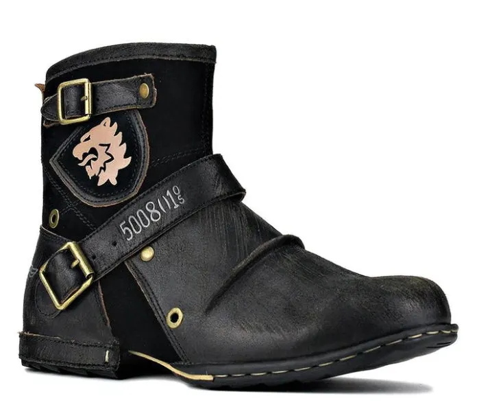 Rugged Roman Empire Biker Boots