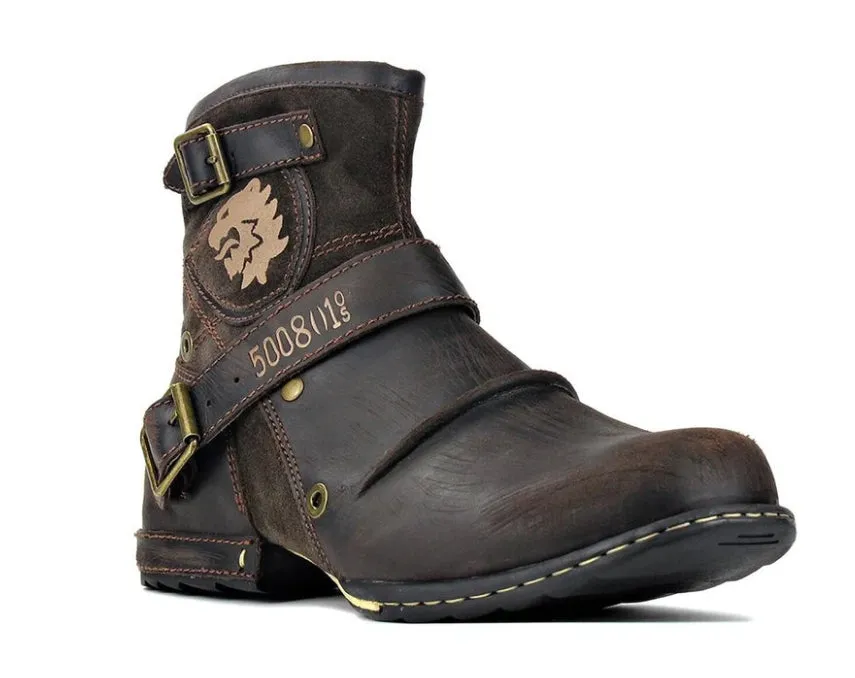 Rugged Roman Empire Biker Boots