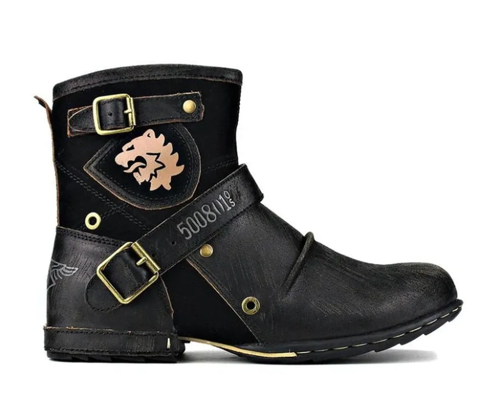 Rugged Roman Empire Biker Boots