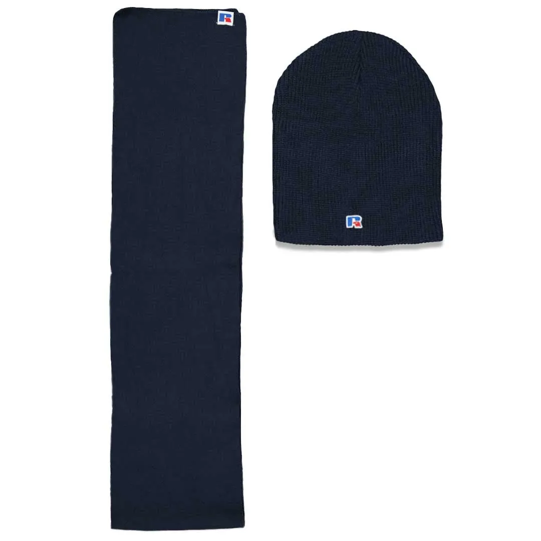 Russel Athletic - Men's Acrylic Beanie & Scarf Set (RARU0EEMP2LC1WN 41NVY)