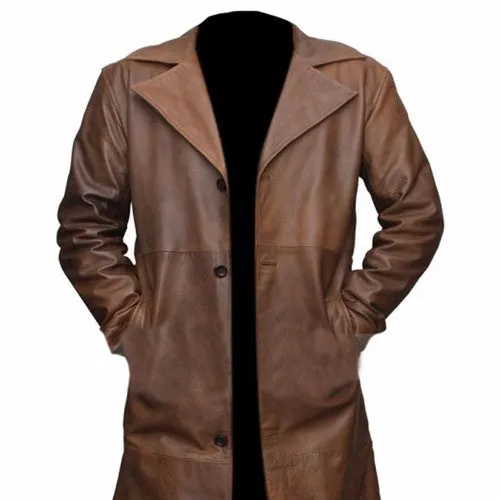 RW Authentic SheepSkin Batman V Superman Dawn of Justice Knightmare Leather Trench Coat