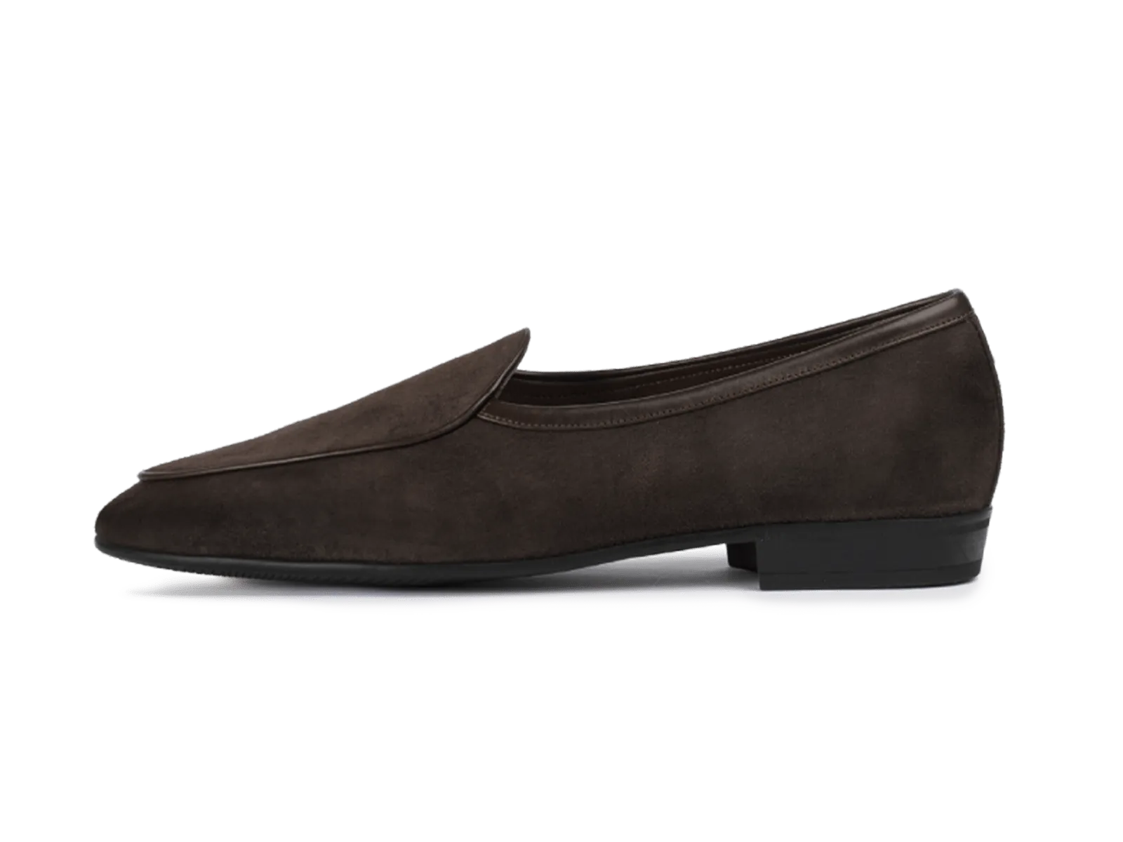 Sagan Classic Loafers in Lusitanias Dark Brown Asteria Suede with Rubber Sole