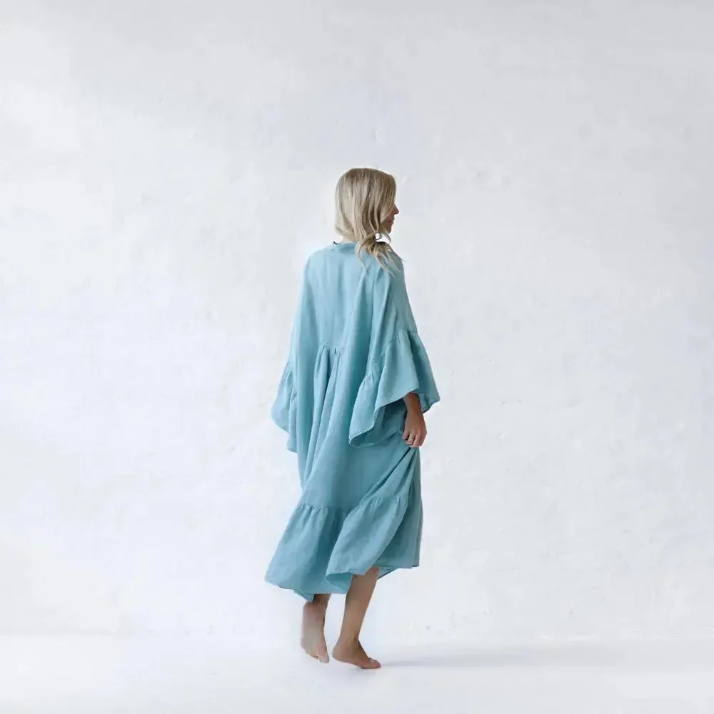 Sea Blue Linen Dress by Seaside Tones