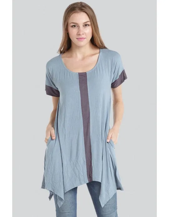 Short Sleeves Tunic Top with pockets, Thailand