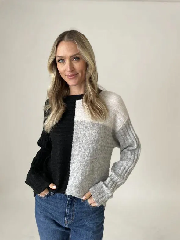 Six Fifty Color Block Rib Sweater