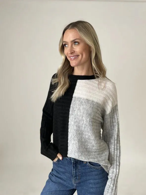 Six Fifty Color Block Rib Sweater