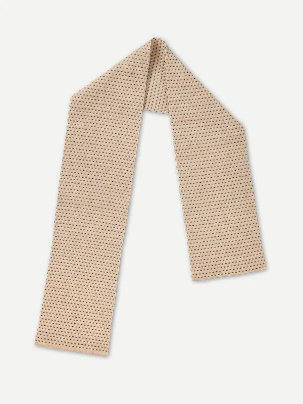 SMALL STITCH SCARF OATMEAL & BLACK