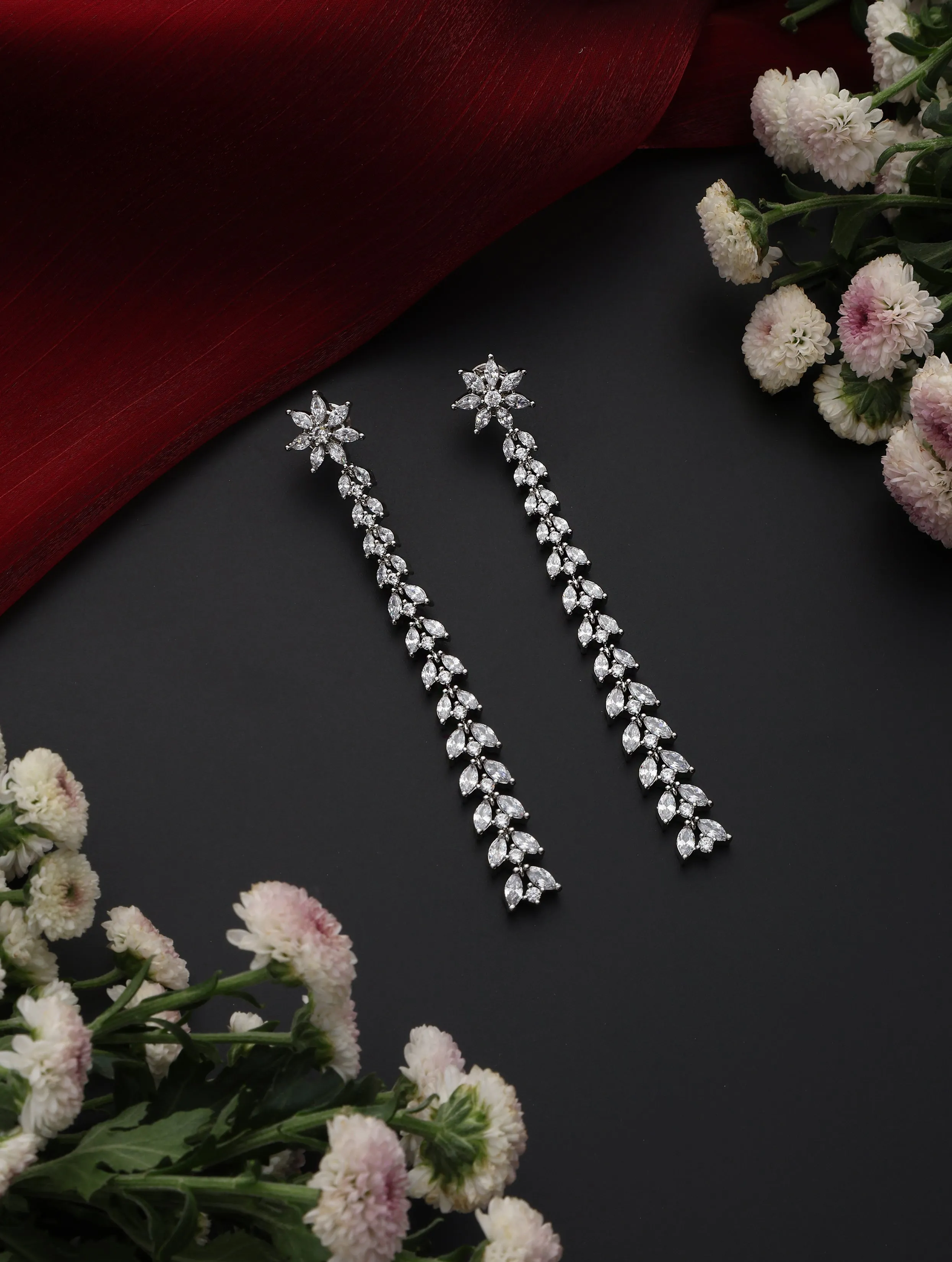 Star Long Earring American Diamond