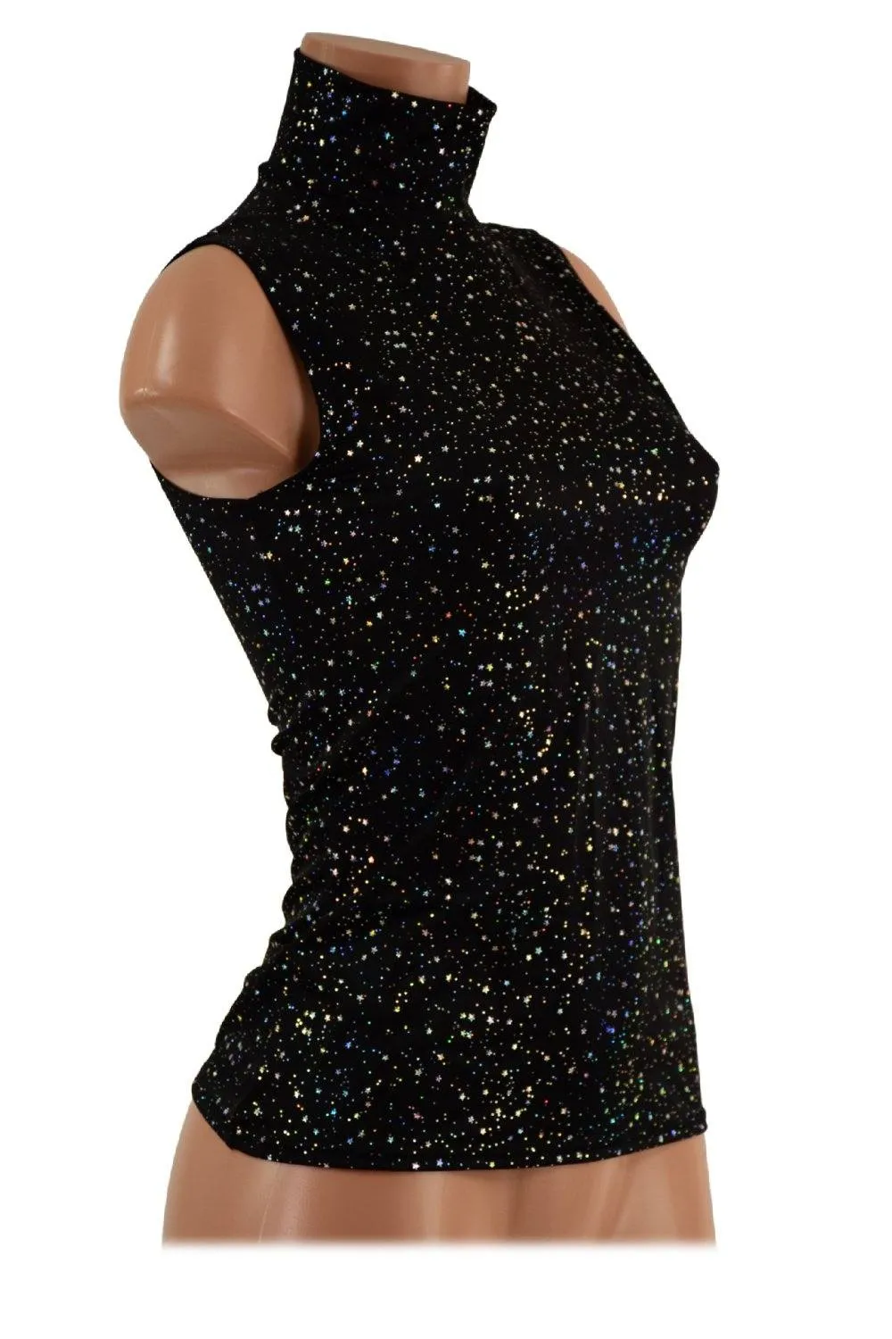 Star Noir Sleeveless Turtleneck Full Length Top