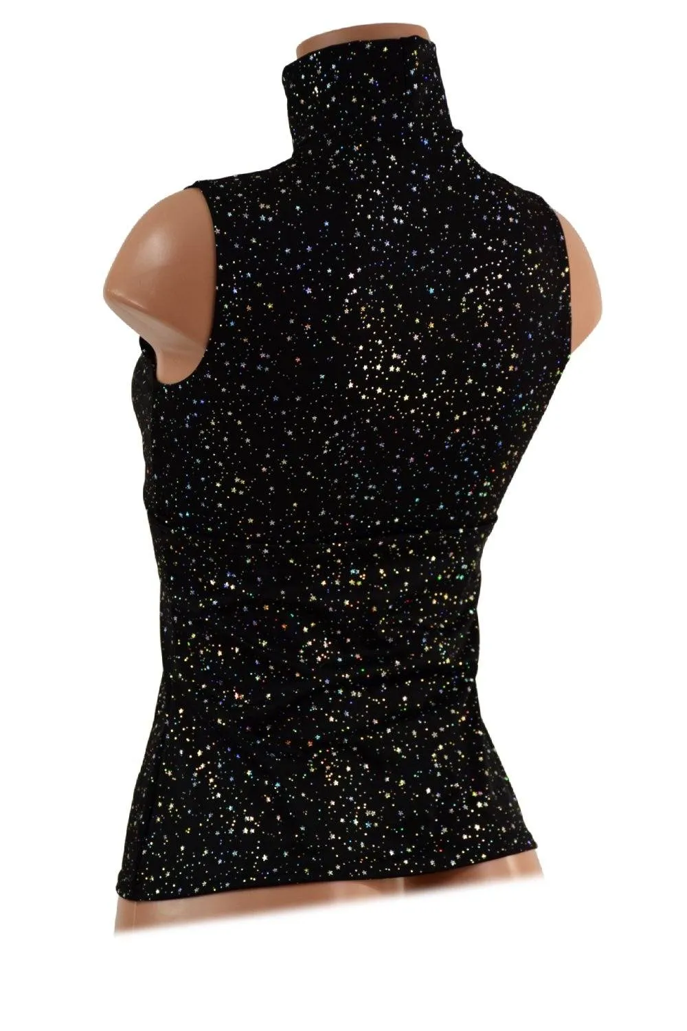 Star Noir Sleeveless Turtleneck Full Length Top