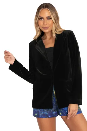 Starry Night Over The Rhône Black Velvet Blazer