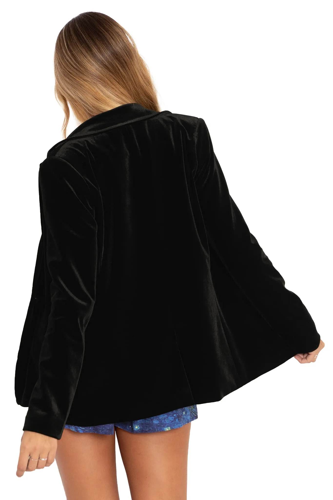 Starry Night Over The Rhône Black Velvet Blazer