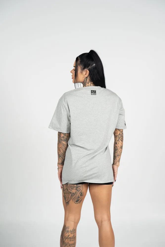 Stone | Women's Gym T-Shirt | Light Grey Marl