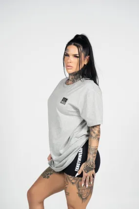 Stone | Women's Gym T-Shirt | Light Grey Marl