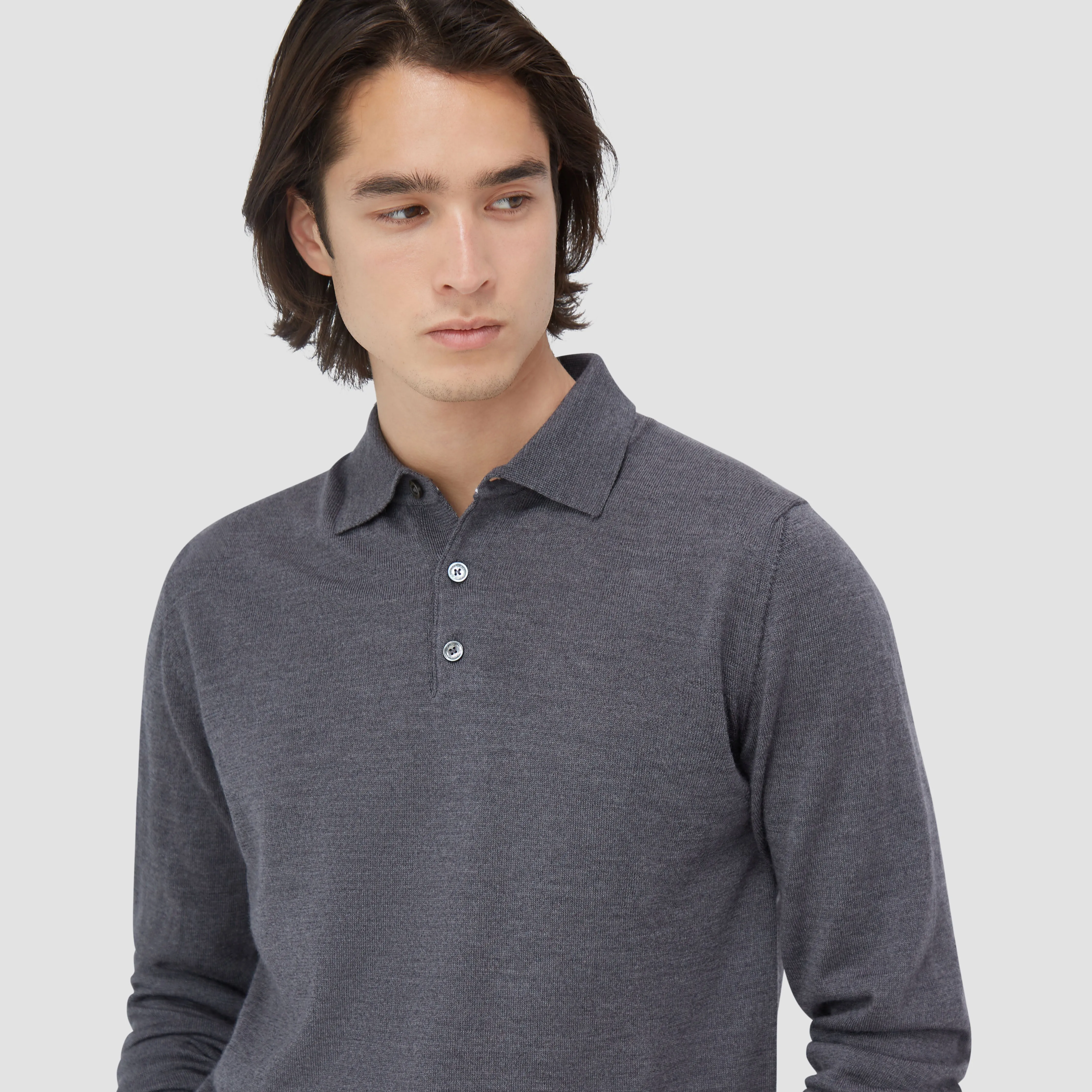 Super Merino Solid Polo Sweater