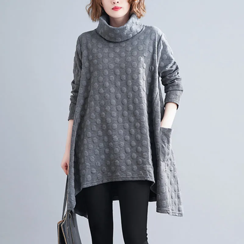 Sweater for Women, Cotton Turtleneck Sweater, Casual Oversized Sweaters