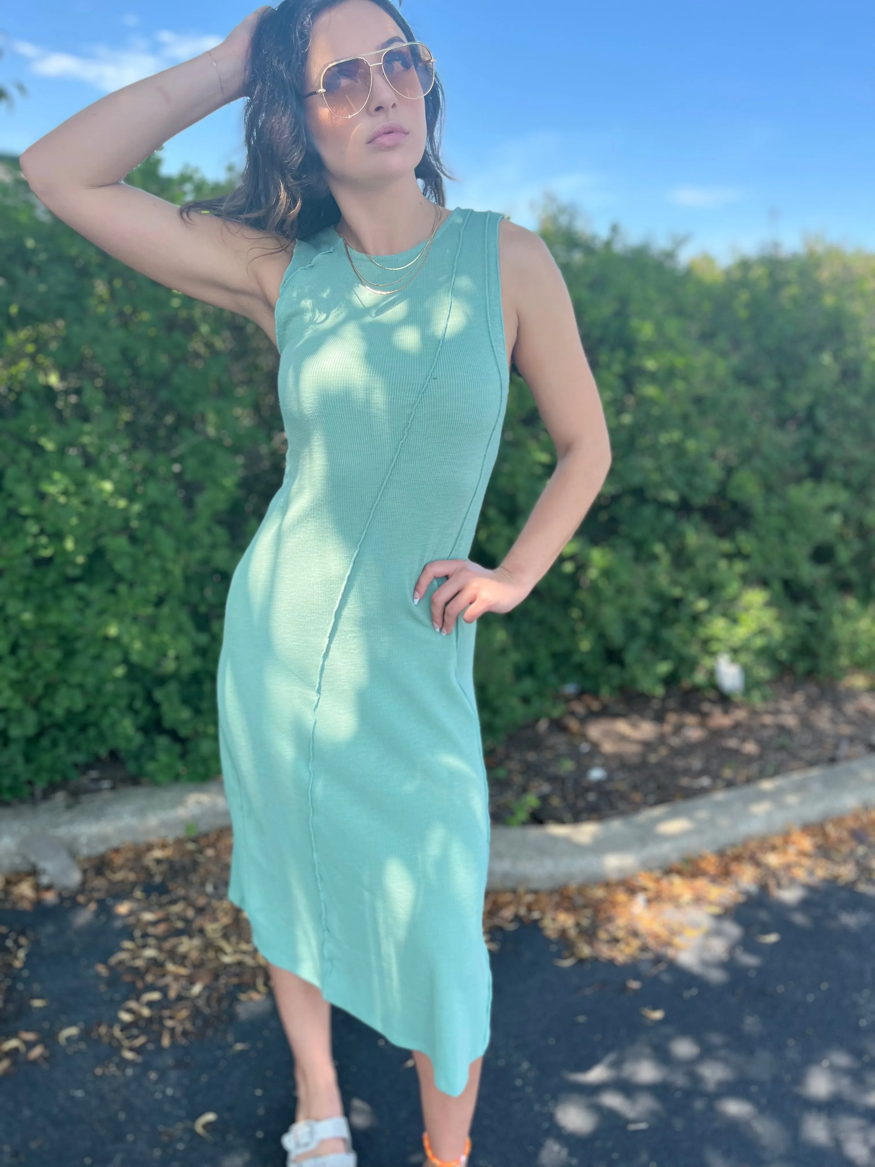 Teachers Pet Ribbed Knit Maxi Dress | Sage