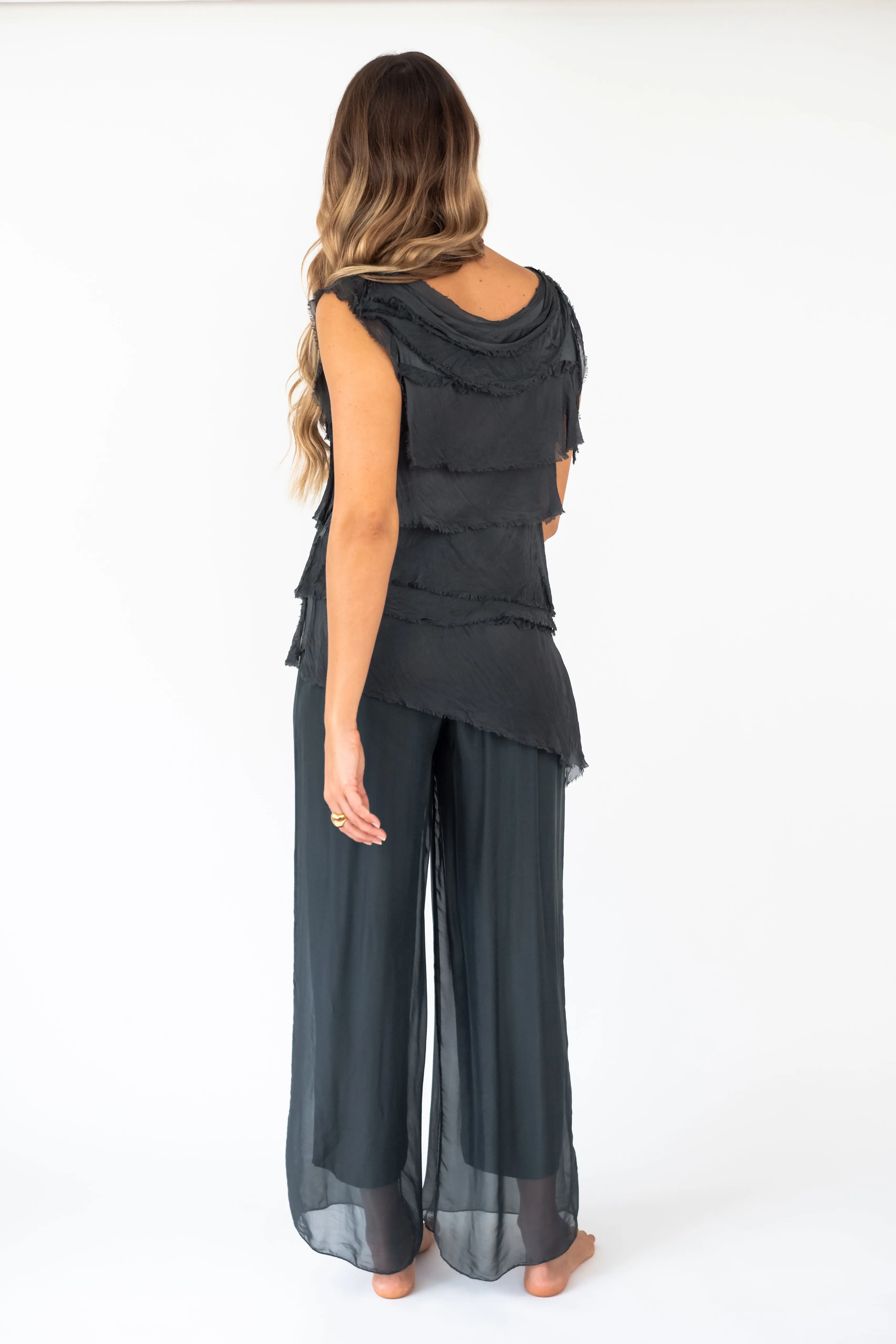 The KAHANA ruffle silk Top