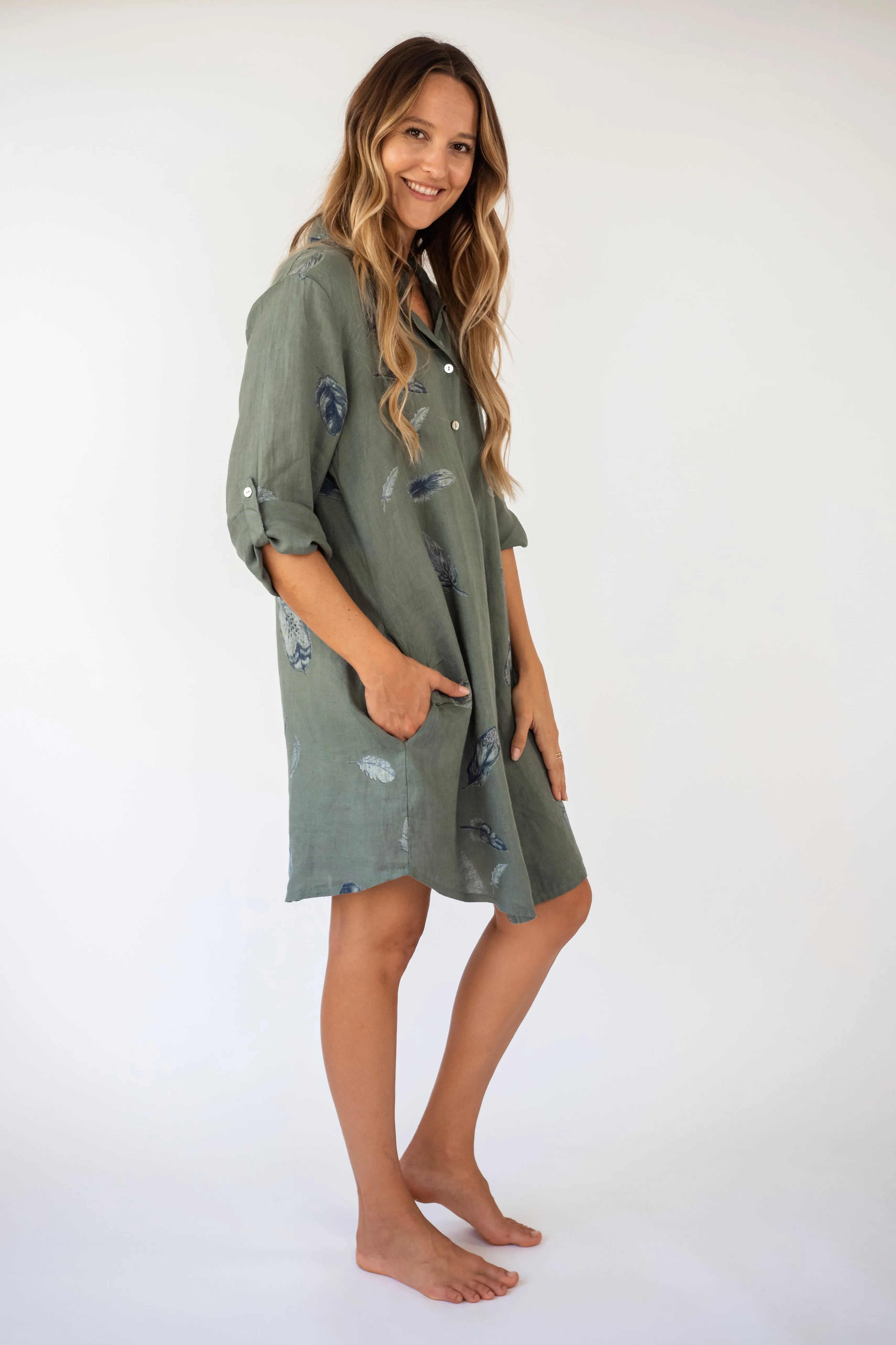 the Wailele  Linen shirt dress