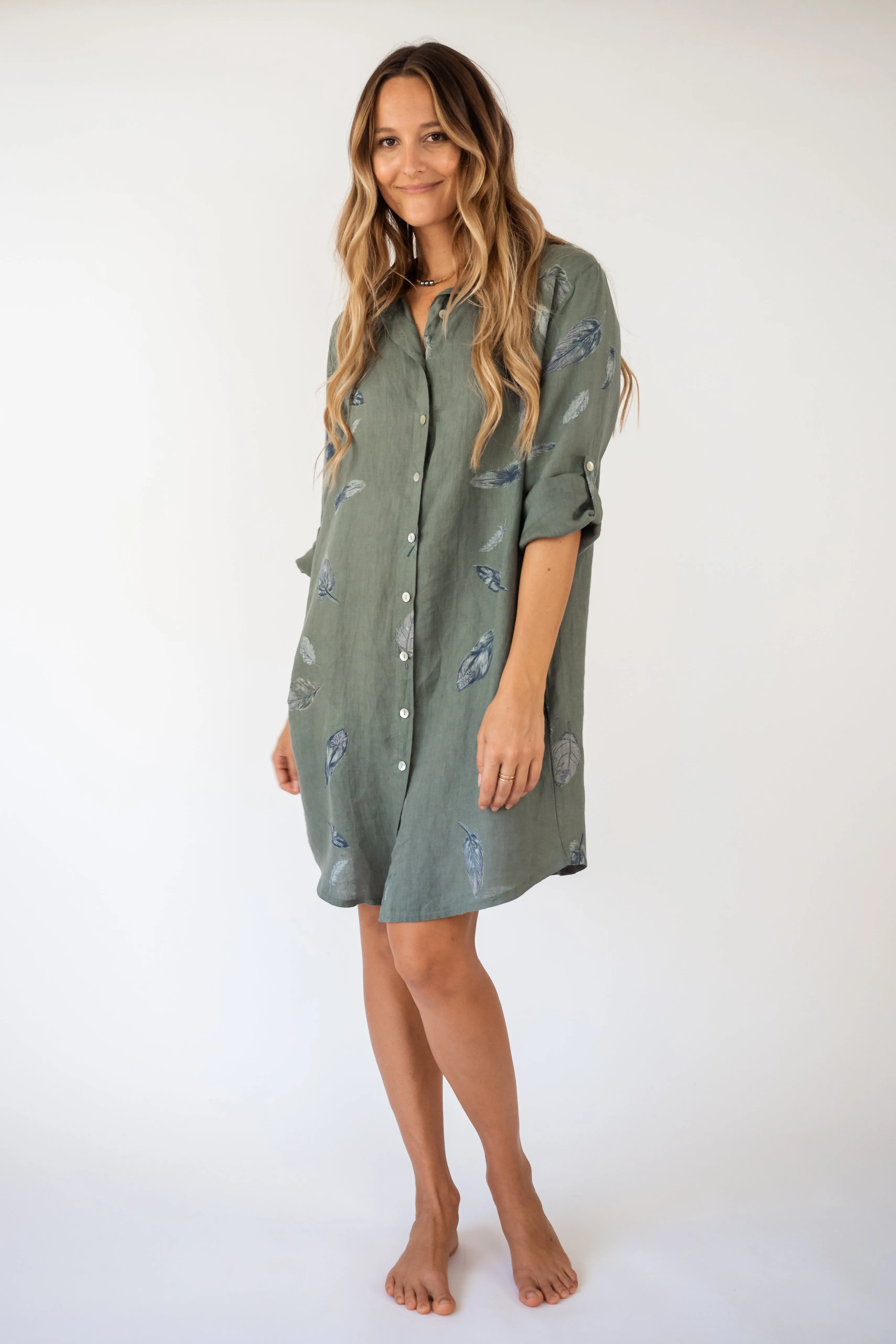 the Wailele  Linen shirt dress