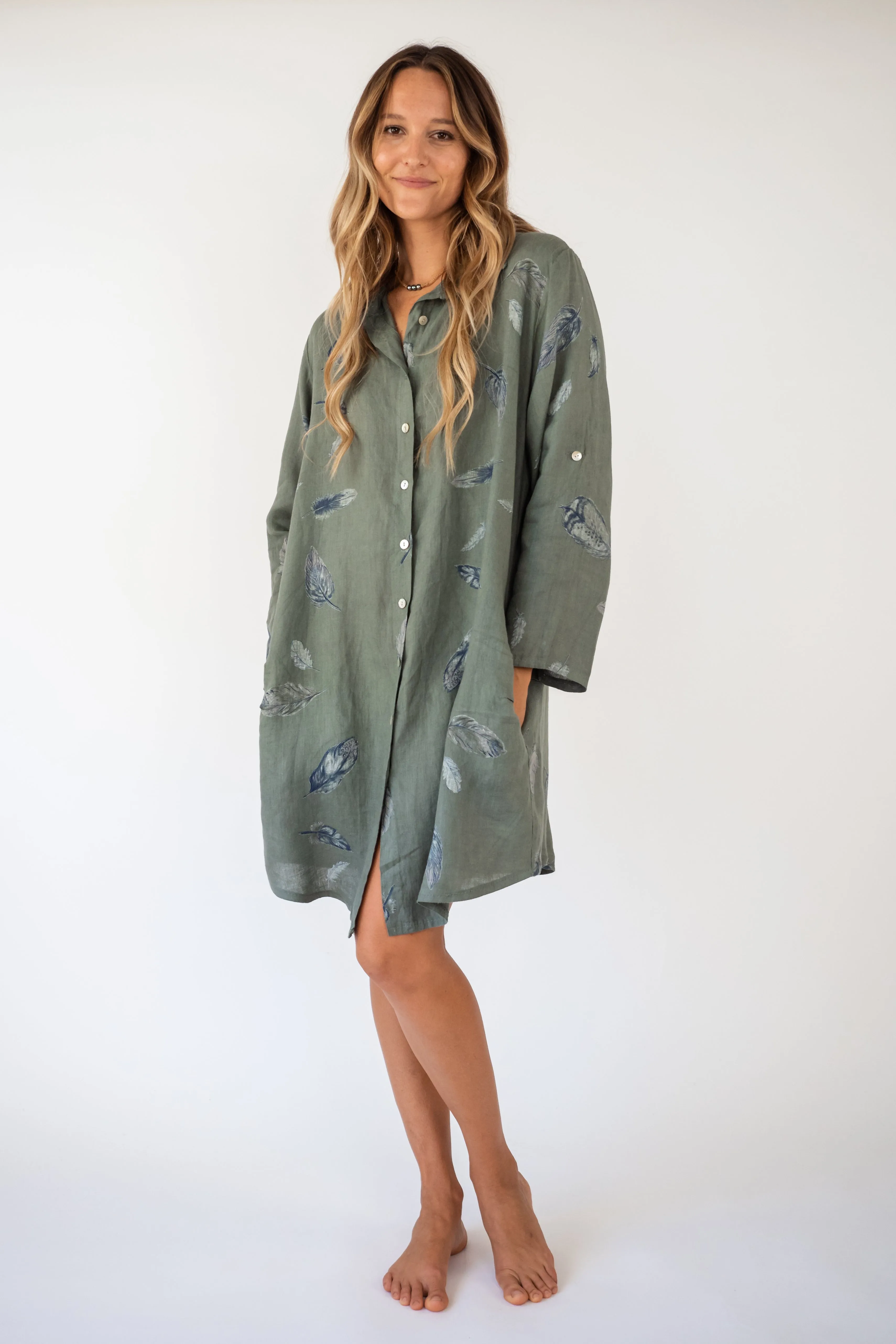 the Wailele  Linen shirt dress