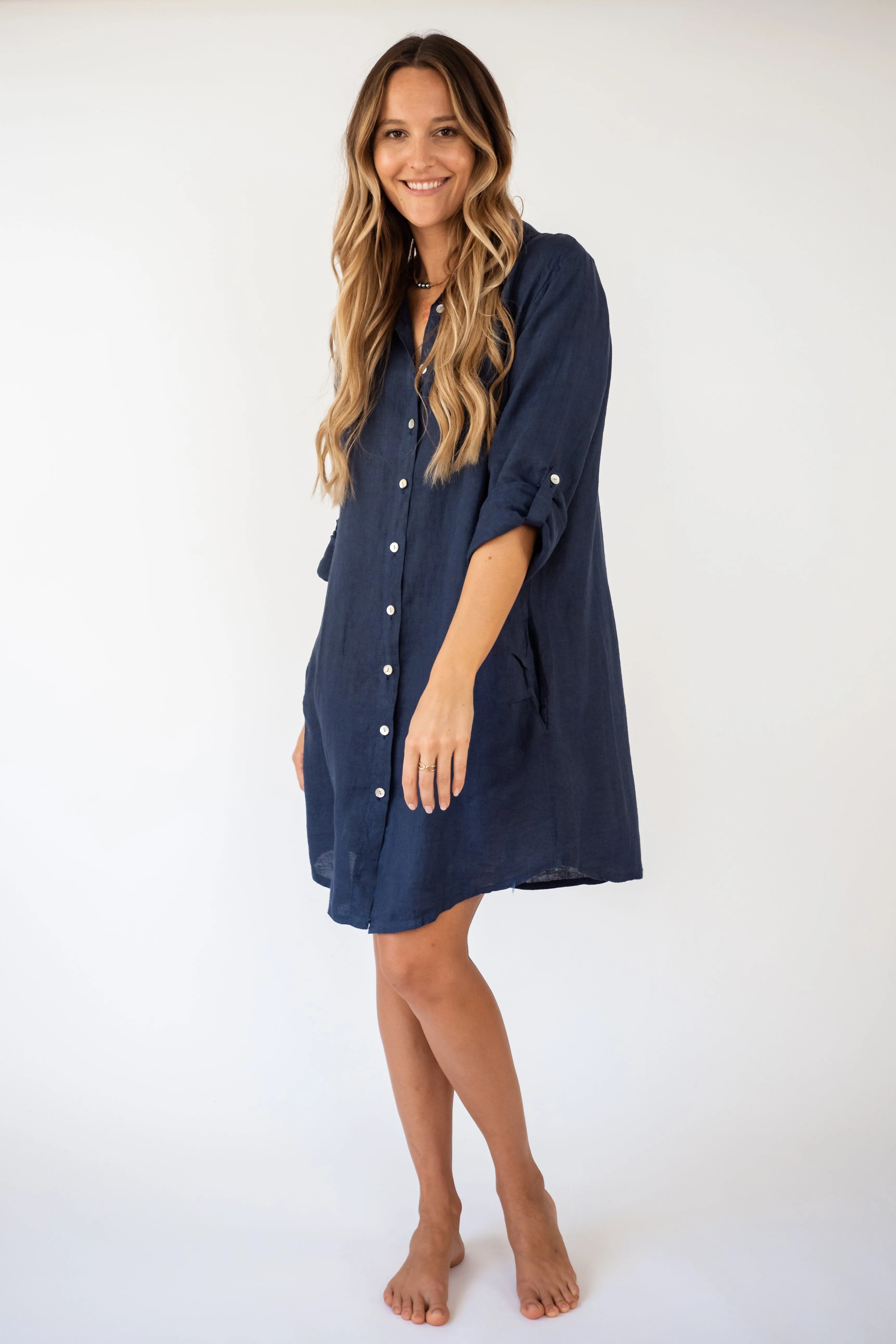 the Wailele  Linen shirt dress