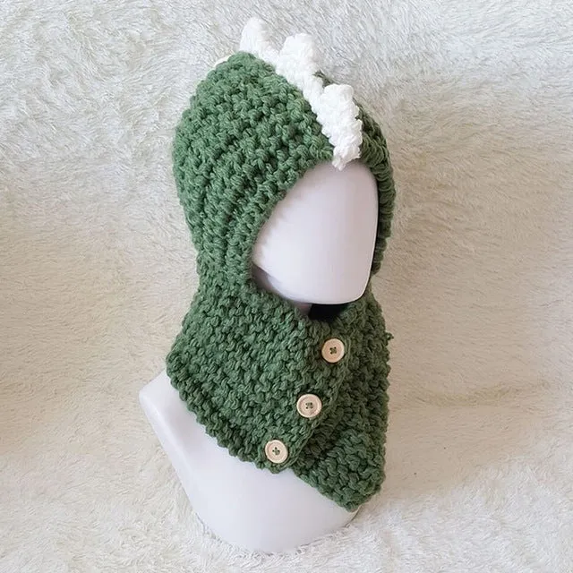 Toddler knit Dino Scarf Hat 2 Colors